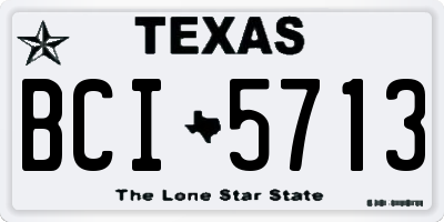 TX license plate BCI5713