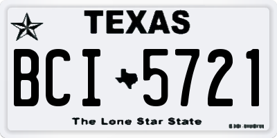 TX license plate BCI5721