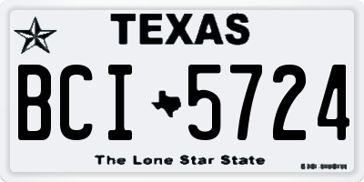 TX license plate BCI5724
