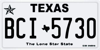 TX license plate BCI5730