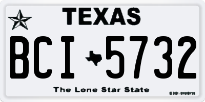 TX license plate BCI5732