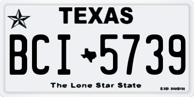 TX license plate BCI5739