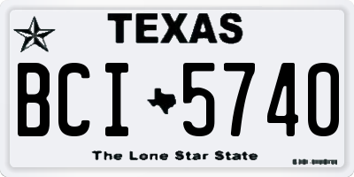 TX license plate BCI5740