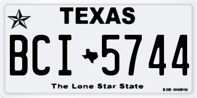 TX license plate BCI5744