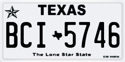 TX license plate BCI5746