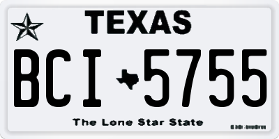 TX license plate BCI5755