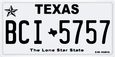 TX license plate BCI5757