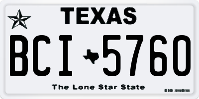 TX license plate BCI5760