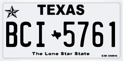 TX license plate BCI5761