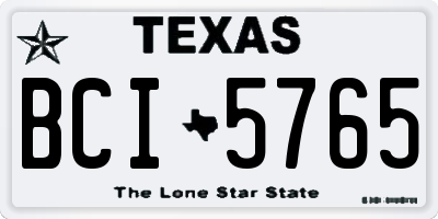 TX license plate BCI5765