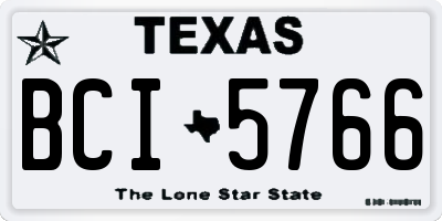 TX license plate BCI5766