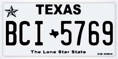 TX license plate BCI5769