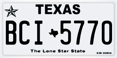 TX license plate BCI5770