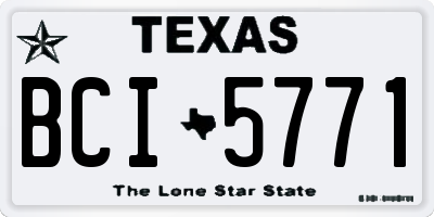 TX license plate BCI5771