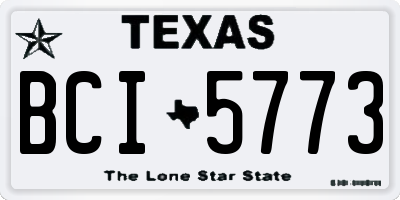 TX license plate BCI5773