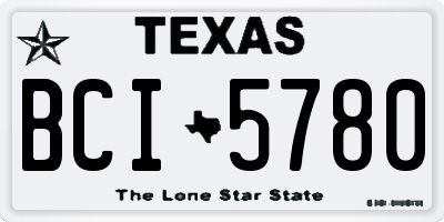 TX license plate BCI5780