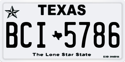 TX license plate BCI5786