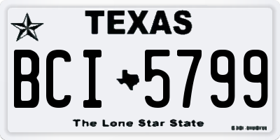 TX license plate BCI5799