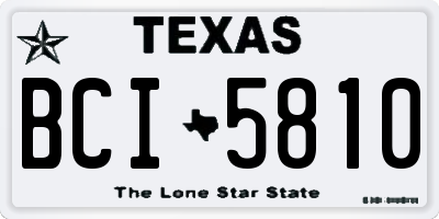 TX license plate BCI5810