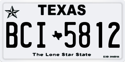 TX license plate BCI5812