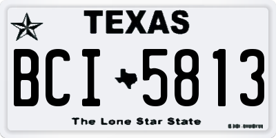 TX license plate BCI5813