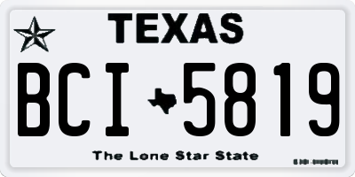 TX license plate BCI5819