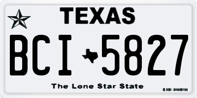 TX license plate BCI5827
