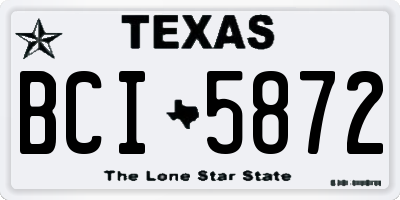 TX license plate BCI5872