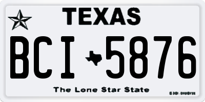 TX license plate BCI5876
