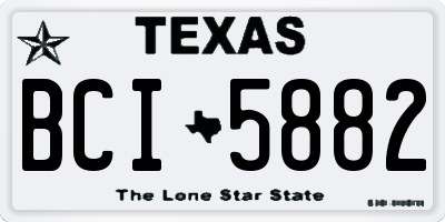 TX license plate BCI5882