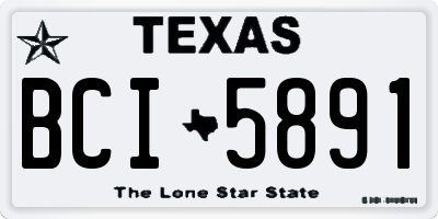 TX license plate BCI5891