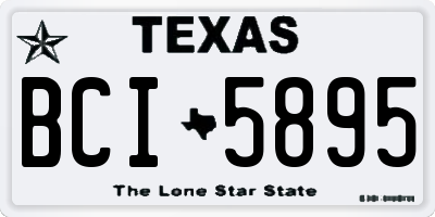 TX license plate BCI5895