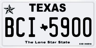 TX license plate BCI5900