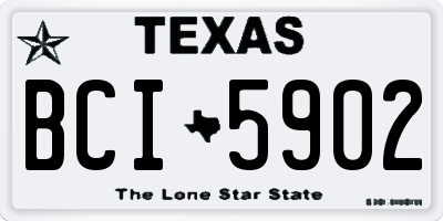 TX license plate BCI5902