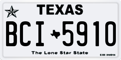 TX license plate BCI5910