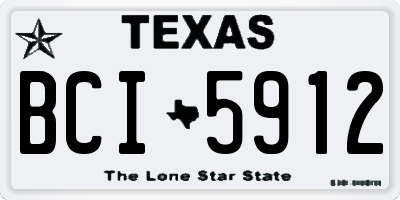 TX license plate BCI5912