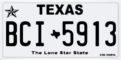 TX license plate BCI5913