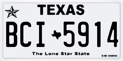 TX license plate BCI5914