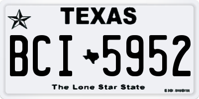 TX license plate BCI5952
