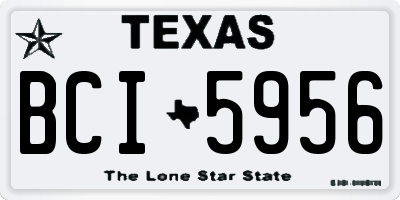 TX license plate BCI5956