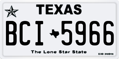TX license plate BCI5966