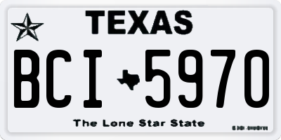 TX license plate BCI5970