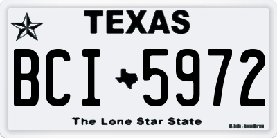 TX license plate BCI5972