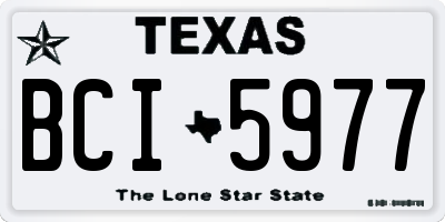 TX license plate BCI5977