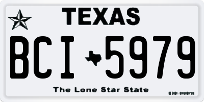TX license plate BCI5979