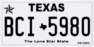 TX license plate BCI5980