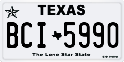 TX license plate BCI5990