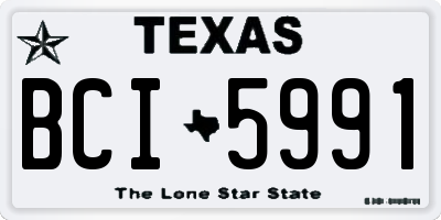 TX license plate BCI5991