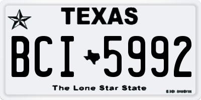TX license plate BCI5992