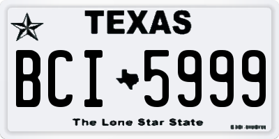 TX license plate BCI5999